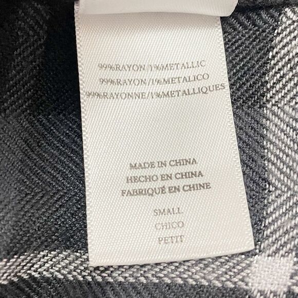 Rails Bianca Shirt Dress Onyx Slate Gray & White Plaid Button Front Size Small - Picture 11 of 13